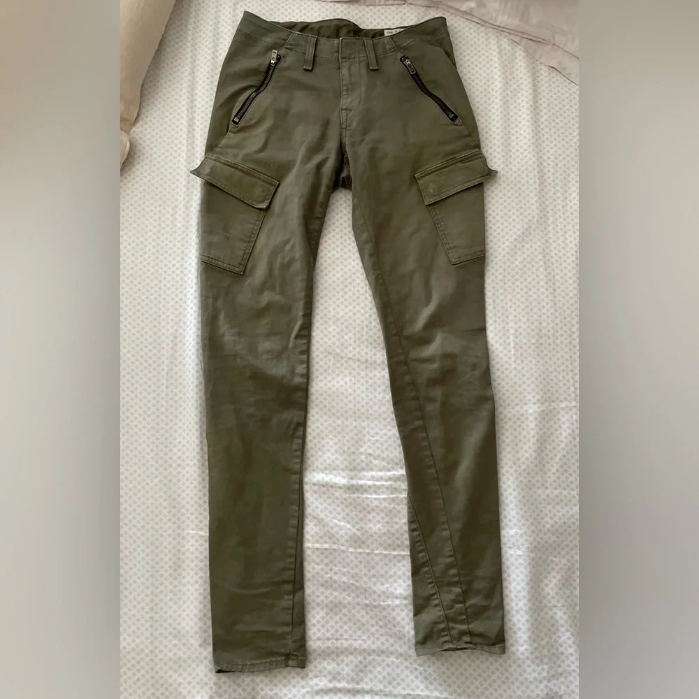 Rag & Bone Skinny Khaki Green Cargo Pants - Picture 6 of 12